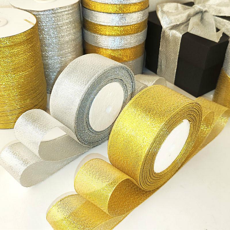 22 м/рулон блестящая лента Подарочная лента Ремесла Свадебные украшения DIY Подарочная коробка Лук Украшенная лента
