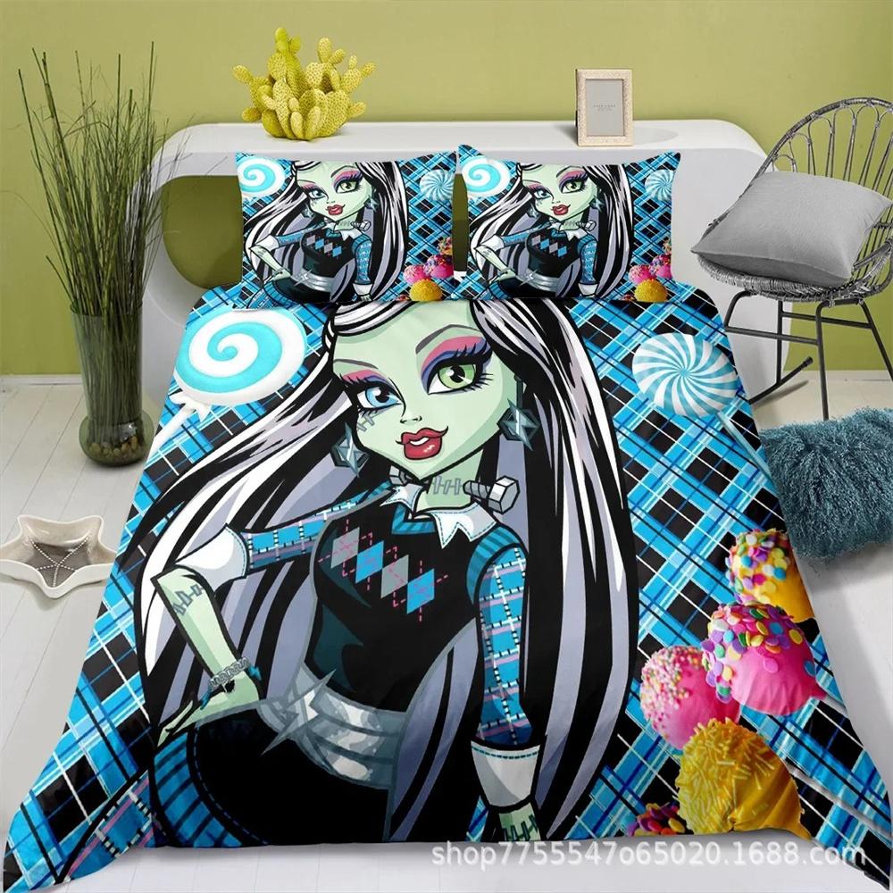 3D Печатная Коллекция Постельного Белья Monster High Пододеяльник Покрывало для Спальни Односпальное Двуспальное King Size Покрывало Домашний Текстиль 23 шт.