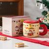 Creative Christmas Ceramic Cup With Lid, High-Value Household Couple Water Cup Gift Box, High-End Souvenir Gift