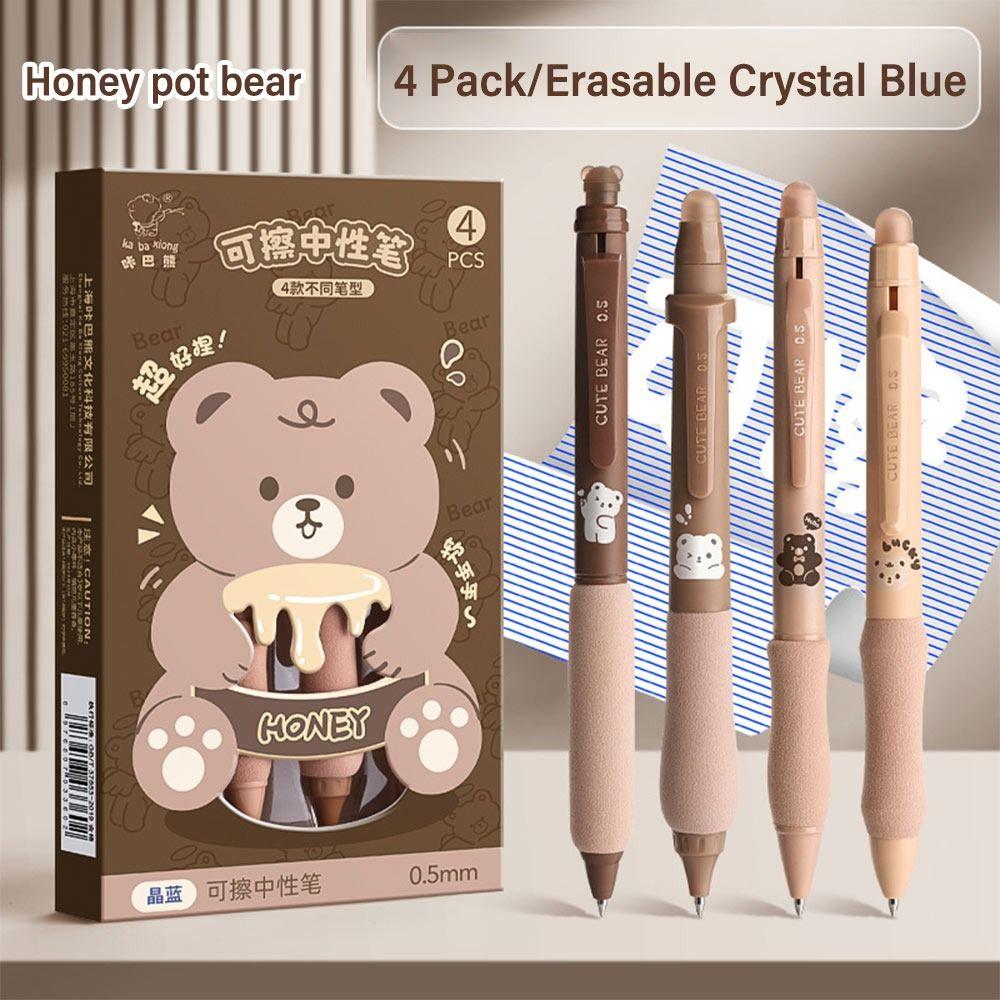 4PCS/Box Erasable Gel Pen Soft Cloud Grip Erasable Pen Creative Writing Tools  School Office