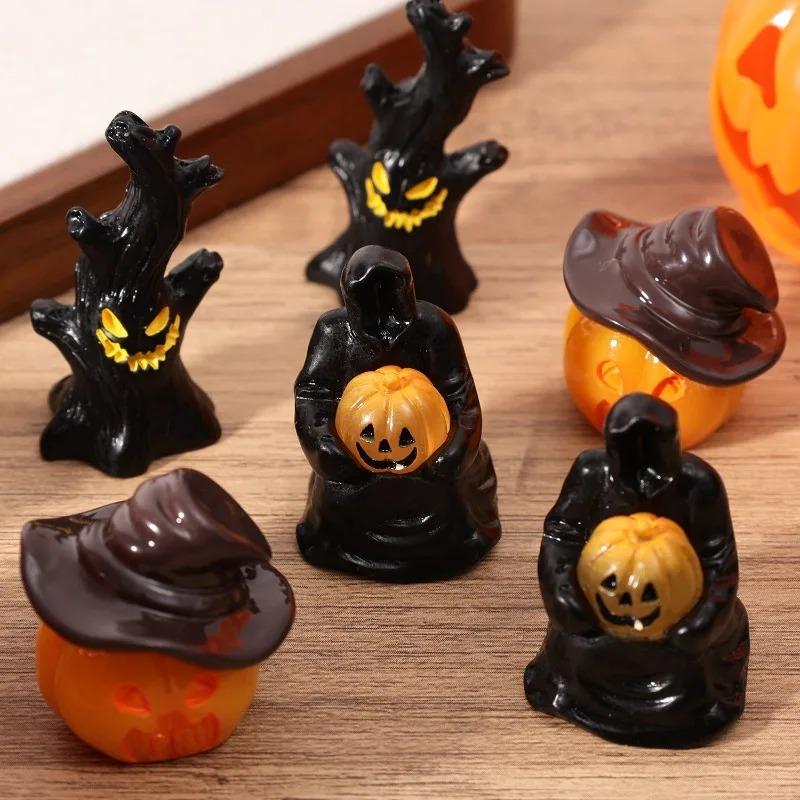 3Pcs Halloween Witch Pumpkin House Tree Desktop Decoration Halloween Party Supplies Haunted House Horror Props Kids Gifts