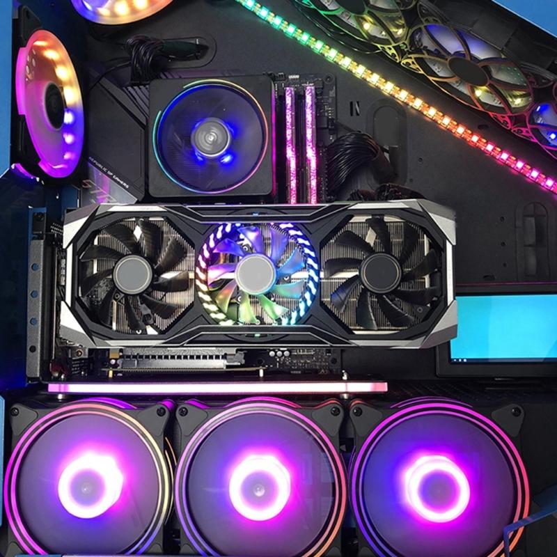 Вертикальный держатель видеокарты для компьютера PCIe 3.0 Вертикальный кронштейн для графического процессора для корпуса Подставка с LED 5V ARGB Syn