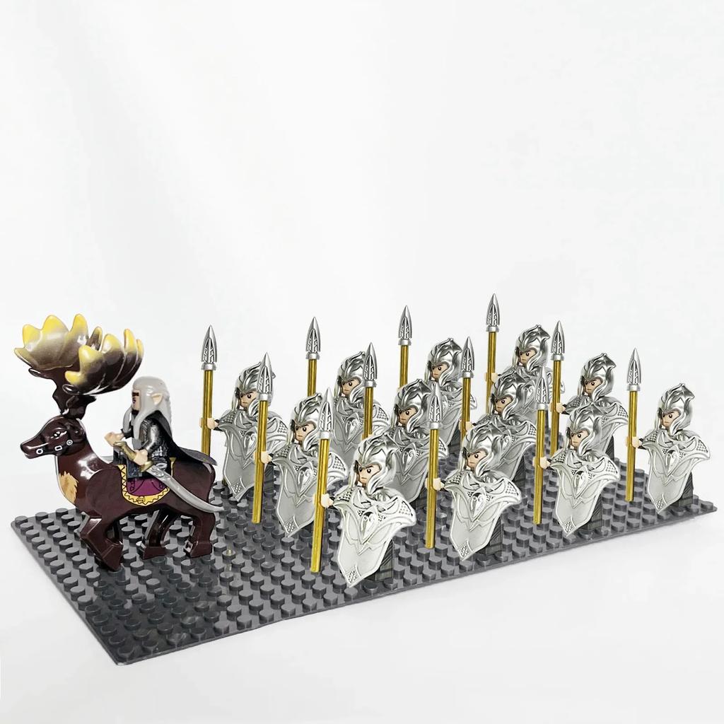 13pcs Castle Knight Rohan Azog Orcs Half-Beast Human Army Elf Guards Roman Solider Minifig Building Block Toys for Kids