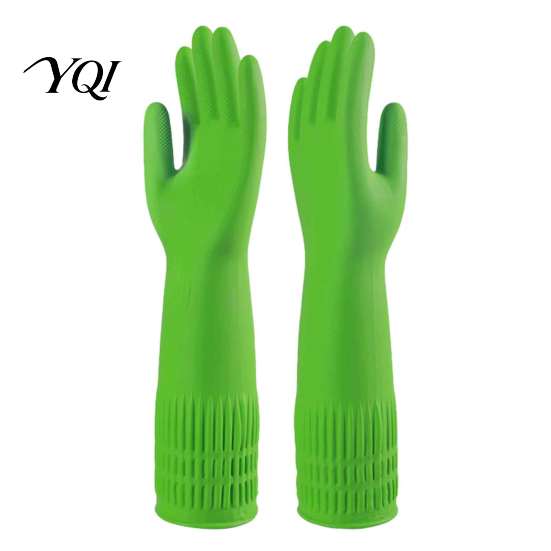 Non Slip Kitchen Cleaning Gloves Fleece Lined Dishwashing Gloves, Waterproof Natural Latex Household Anti Freeze Rubber for Home Non-Slip Grip