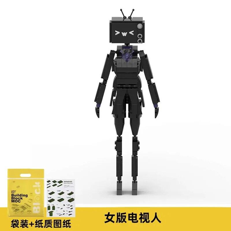MOC Skibidi Туалет Человек Строительные Блоки Игрушки Титан Часы Человек Женский ТВ Личность Модель Наборы Украшений Игрушка «сделай сам» Для Детей Подарок