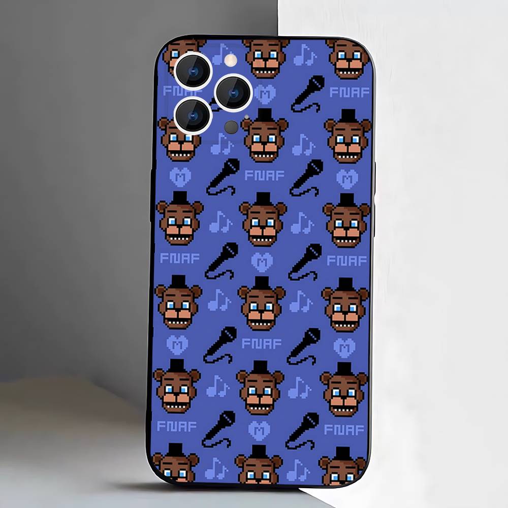 Чехол для телефона Five-Nights-At-Freddys F-Fnaf для iPhone 17,16,15,14,13,12,11,Pro,XS,Max,XR,Plus,E,SE4,Mini Черный Мягкий Чехол