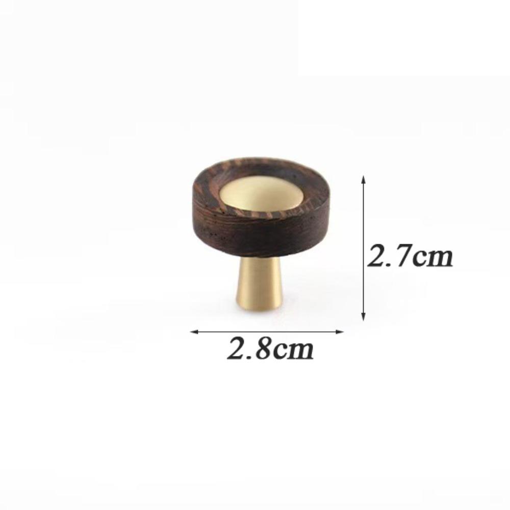 Durable Cabinet Pulls Brass Walnut Wood Knobs Drawers Handles for Cupboard Wardrobe Drawer Door