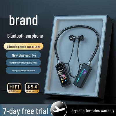 K-Song Bluetooth-наушники с цветным дисплеем, длительным временем работы от аккумулятора, шейным ободом и беспроводной поддержкой для спорта