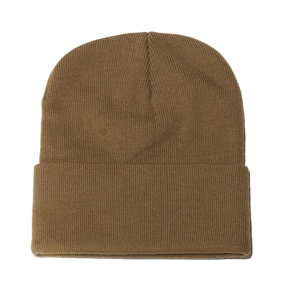 Высококачественная однотонная шапка из акриловой шерсти, теплая уличная шапка от холода, однотонная вязаная шапка, шапка-пуловер для мужчин и женщин