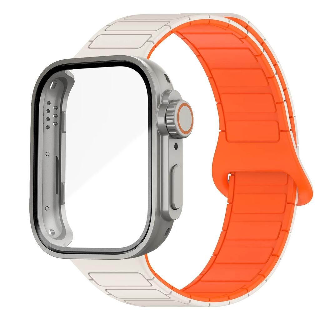 Case+Magnetic Sport Band for Huawei Watch Fit 3 Bracelet Anti Sweat Soft Silicone Wristband Breathable Dual Color Strap