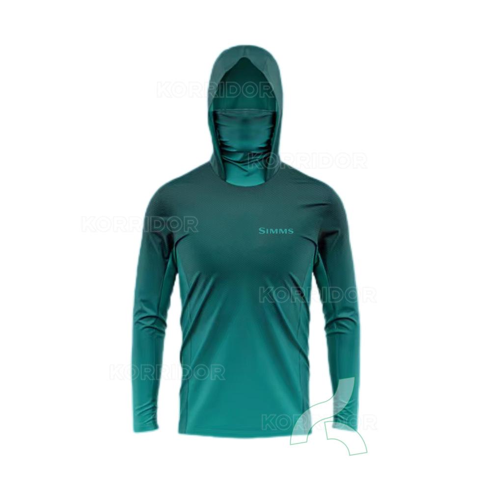 SIMMS Hooded Fishing Suit Luya Sunscreen Suit Men's Mask Ice Silk Long Sleeve Fishing Suit Quick Drying Breathable Thin