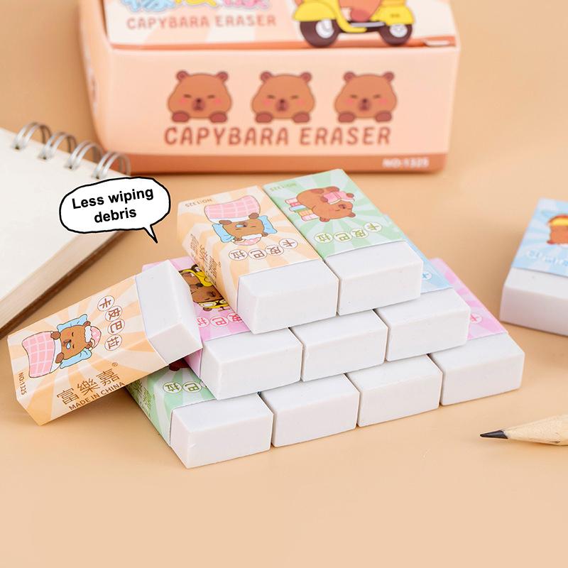 10 шт. художественные принадлежности прочный ластик для студентов обучающие инструменты креативный простой стильный ластик для рисования мультяшный милый ластик капибара