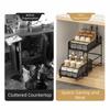 Iron 2 Tier Storage Basket Stable Frame Sliding Cabinet Basket Cabinet Organizer  for Kitchen