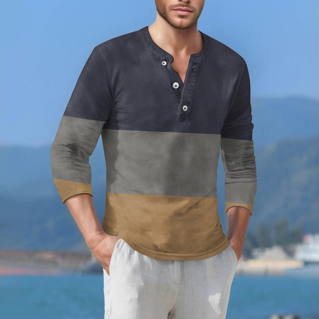 Мужская футболка уличная повседневная мода с длинными рукавами