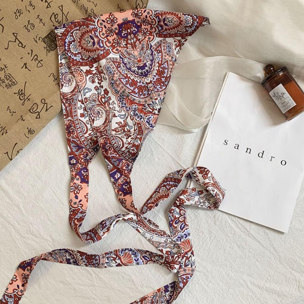 Multicolor Triangular Scarf Multi-functional Belt Fashion Cashew Flower Waist Wrap Women