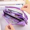 6-Layer Cartoon Mesh Pencil Case - Large, Transparent, Multi-Section Student Storage Bag