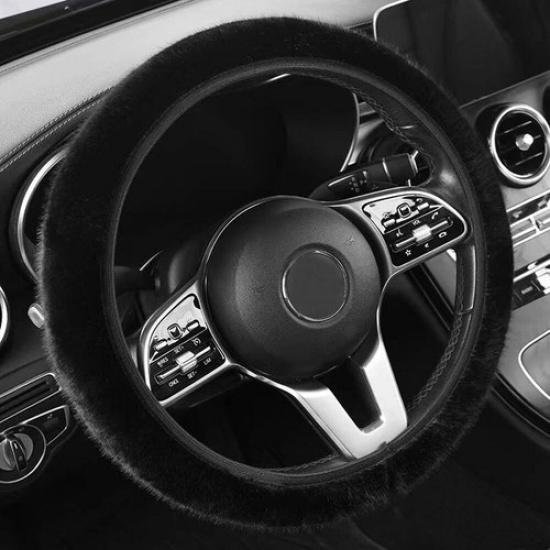 1x Winter Warm Car Steering Wheel Cover Universal 15''/38cm Elastic Accessories