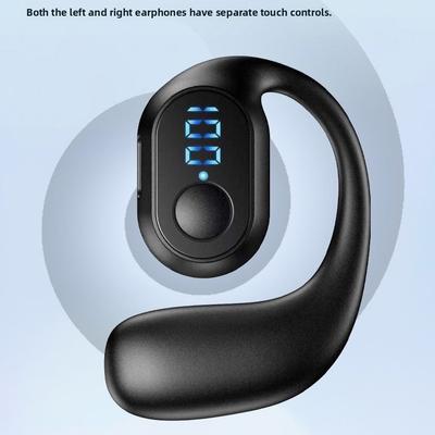 Цифровой дисплей Одиночный левый наушник с креплением на ухо Bluetooth-наушники Сверхдолгое время работы от батареи, Кнопочная версия OWS, Не внутриканальные, Беспроводные спортивные