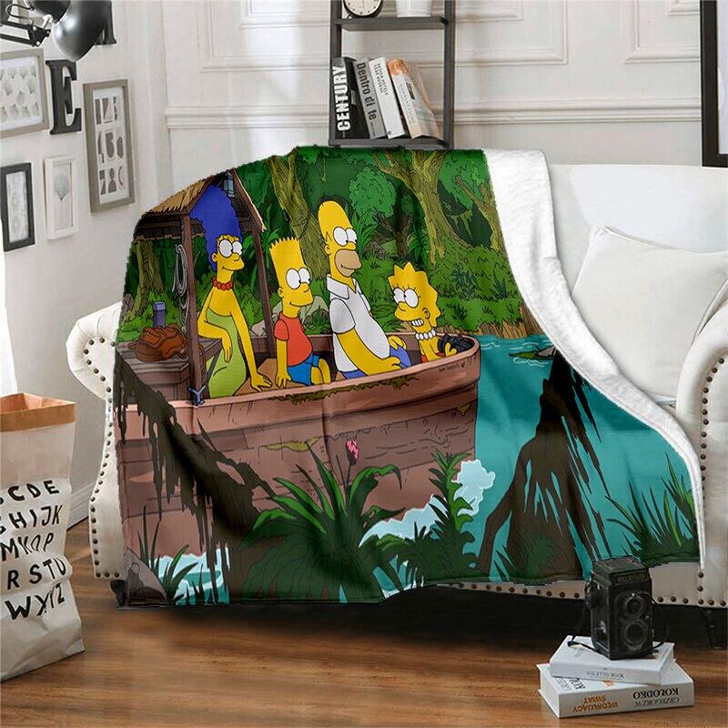 S-Симпсон Мягкий Плюшевый Диван-кровать Покрывало Мультяшное Современное Фланелевое Покрытие Одеяла Печатное Покрывало на Одеяло Подарок Пледы для Пикника