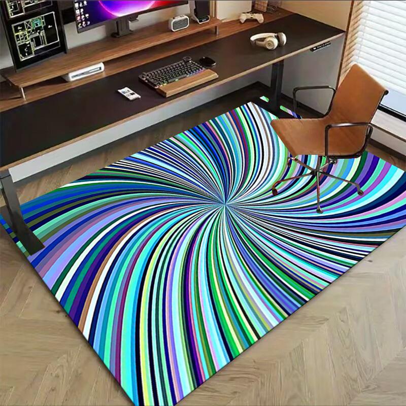 1PC Swirl Pattern Extra Large Non Slip Floor carpet, Office, family, bedroom, Studio Large Area Rug Indoor Rugs, , Vibrant Colors