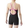 Купальник тренировочный черный x розовый O [Arena] цельный (Открытая спина, средняя часть ноги) Женский (БКПК)