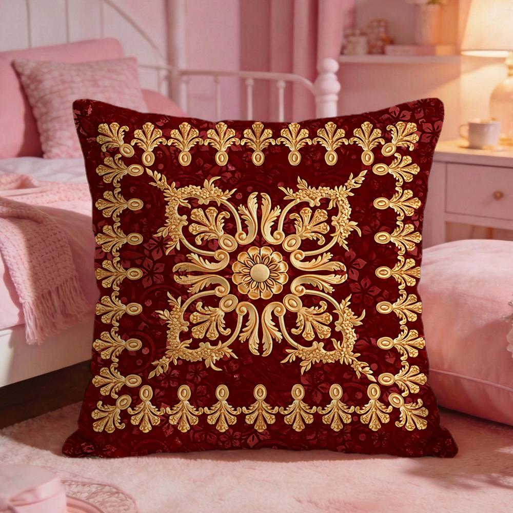 Ornate European Retro MotifS Cushion Cover Premium Comfort Reversible Pillow Cove Two in One Design for Any Room  Car Interior