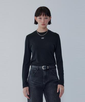 Черная футболка из вискозы с вышивкой логотипа Bobeu 7156240700