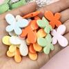 20pcs Phone Chain Bead DIY Loose Beads Handmade Acrylic Material Earring Accessories Macaron Cream Butterfly Beads 21.5 X 29.2mm