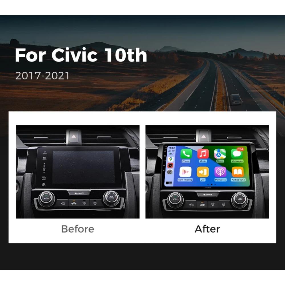 Andriod Car stereo radio For Honda Civic 10th 10gen 2015 - 2021 Мультимедийный плеер Wireless Carplay Android auto WiFi DSP