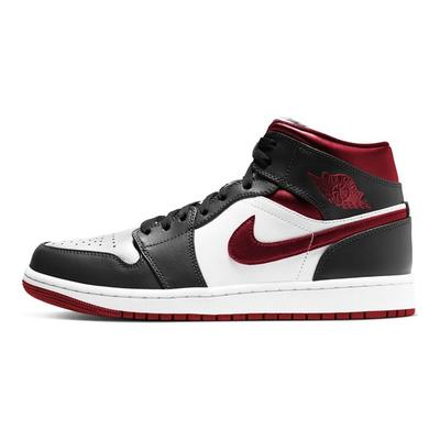 Кроссовки Air 1 Mid Black Gym Red белые 554724-122