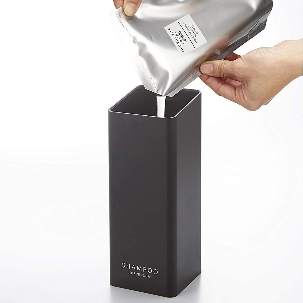 Yamazaki Tower Magnetic Two-Way Dispenser (Set of 2) - Magnetic Refillable Bottles for Shampoo and Conditioner, Black, 4259 and 4261