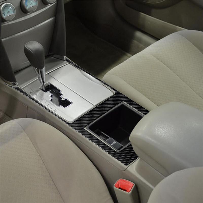 Для Toyota Camry 07-11 наклейки из углеродного волокна на центральной консоли, панель переключателей кондиционера, задняя панель, боковое вентиляционное отверстие, крышка