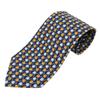Used Dunhill tie silk Navy Orange business