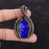 Подвеска из лазурита, подвеска из медной проволоки, подвеска из натурального драгоценного камня, ювелирные изделия из лазурита, медные украшения, кулон ручной работы, свадебный подарок