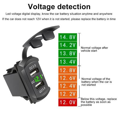12/24 В двойной USB QC3.0 автомобильное зарядное устройство 4.2A дисплей напряжения с проводкой водонепроницаемые порты автомобильное зарядное устройство для телефона адаптер для iPhone Xiaomi