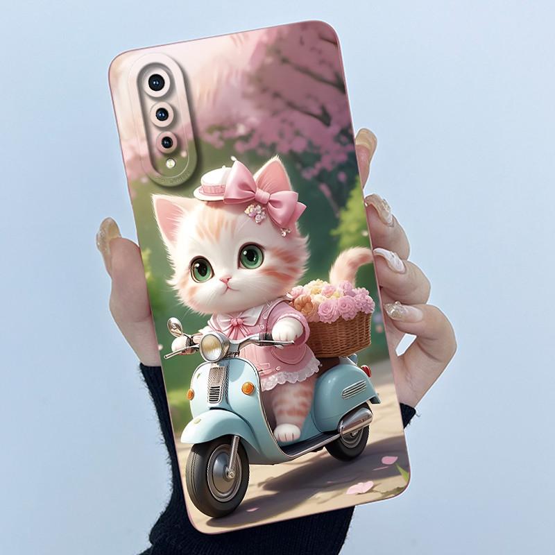 Новый чехол для Vivo S1 1907 Милый мультяшный кот Жидкий силикон Мягкий ТПУ Ударопрочная задняя крышка Для Vivo V17 Neo VivoS1 Чехол для телефона