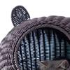 Лежак для кошки Симпатичные кошачьи ушки Имитация ротанга Ручная работа Дышащий Всесезонный Моющийся Полузакрытый Кот