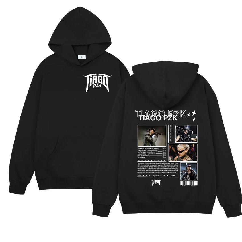 Rapper TIAGO PZK 2025 new Album Hoodie Men Vintage Oversized Pullover Sweatshirt Unisex Hip Hop gothic Pullover Hoody Streetwear