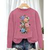 Women's long sleeve T Shirt Vertical arrangement of colorful flat textured small floral vines with a gentle and fresh floral print Daily outfits for