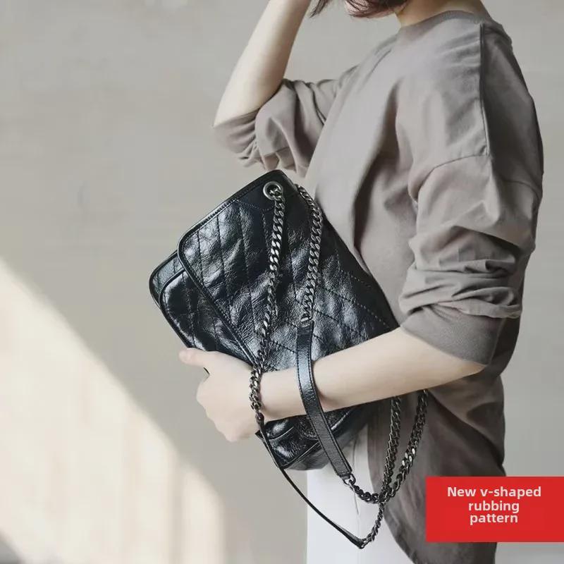 Женская сумка-мессенджер Niki Retro из натуральной кожи Yangshulin 2022 года с цепочкой