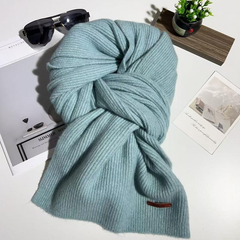 Warm and Versatile Imitation Cashmere Knitted Scarf for Women Solid Color New Style High End Winter All Match Scarf for Women