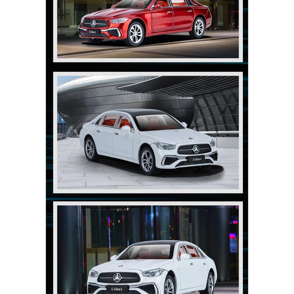 1/24 BENZ C260 C-Class Металлическая модель автомобиля Литые машинки и игрушечные транспортные средства Модель автомобиля Звук и свет Машинка с инерционным механизмом Игрушки Подарки