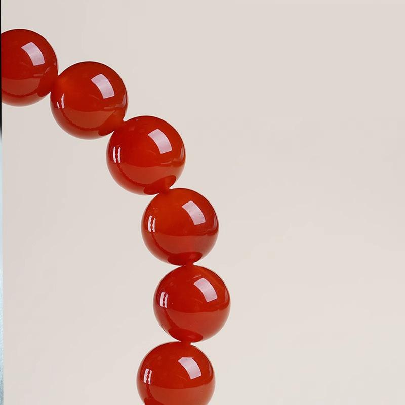 Women's Red Agate & Crystal Jade Lotus Bracelet - Elegant Birthday Gift