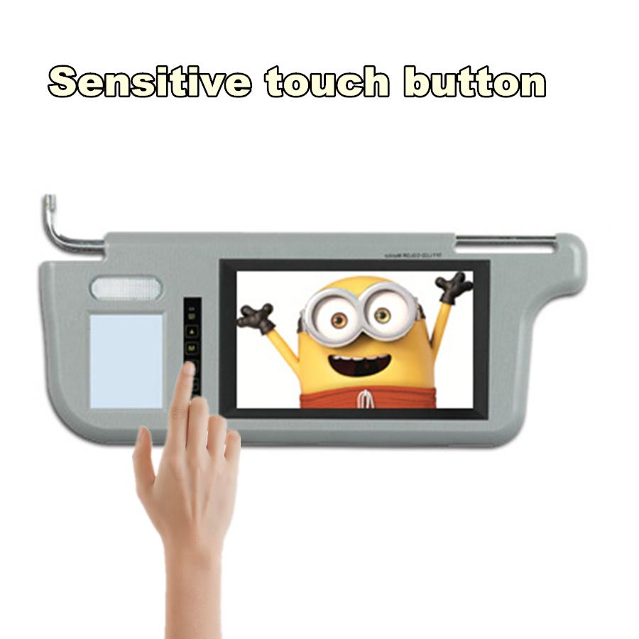 2 шт. Пара 7" Автомобильный 2-канальный Видео Солнцезащитный козырек Зеркало заднего вида Экран ЖК-монитор Для DVD/VCD/GPS/ТВ Входного сигнала И Автомобильной камеры заднего вида Сенсорная кнопка