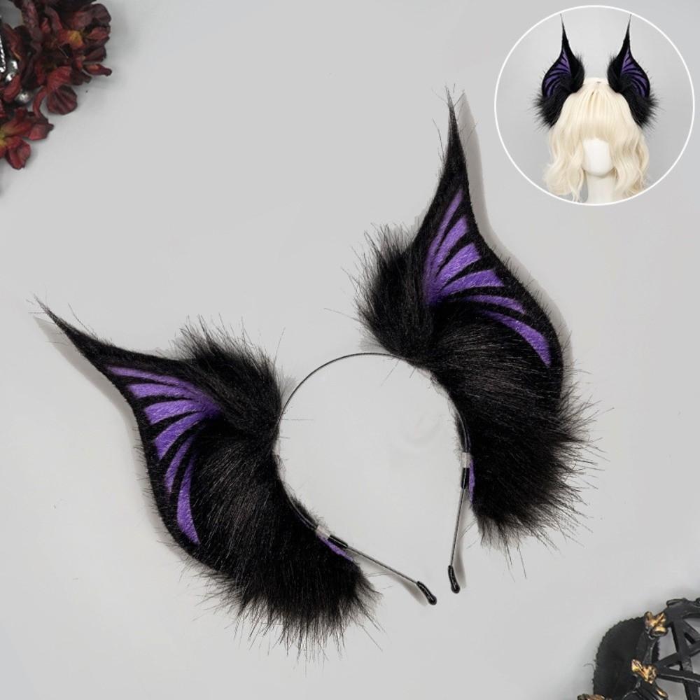 Soft Bat Headband Plush Cosplay Ears Headband Comfortable Plush Headband Stage Performance
