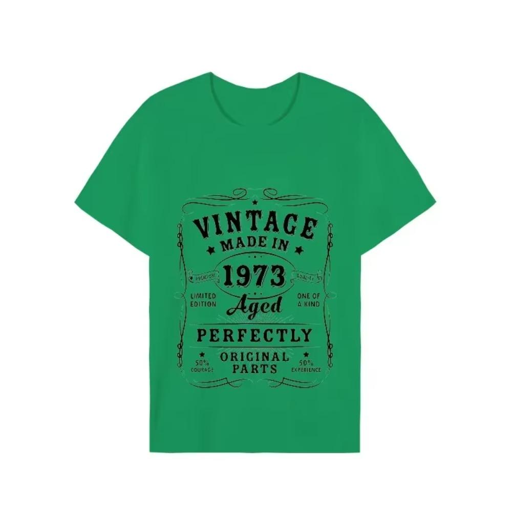 1973 50th Birthday T-shirts T-shirt Vintage 1973 Men Short Sleeve Tops Street 1973 T Shirt for Men T Shirt Oversize Tee Shirt Man