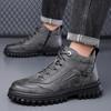 Классические мужские зимние ботинки Натуральная кожа Кроссовки Мех Плюш Снежные ботинки Уличные Теплые Ботильоны Уличная Мужская Обувь для Пешего Туризма Ботас