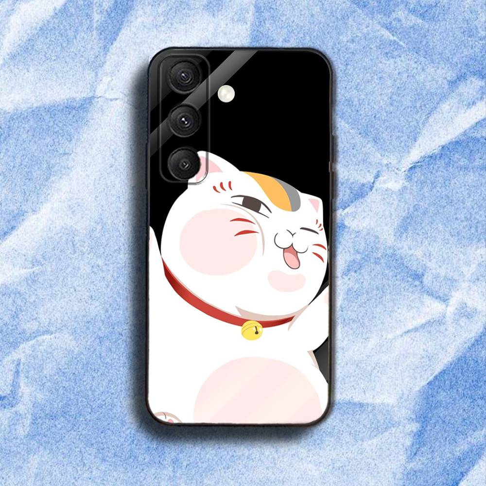 Natsume Y-yuujinchou Nyanko Phone Case For Samsung S 25,24,23,22,30,21,10,9,Ultra,Plus,Lite,FE,4,5G Black Soft Case