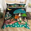 Snails Bedding Set 3pcs for Kids Boys Teens Snails On a Brnch Above The Water Comforter Cover Reptile Microfiber Duvet Cover Set