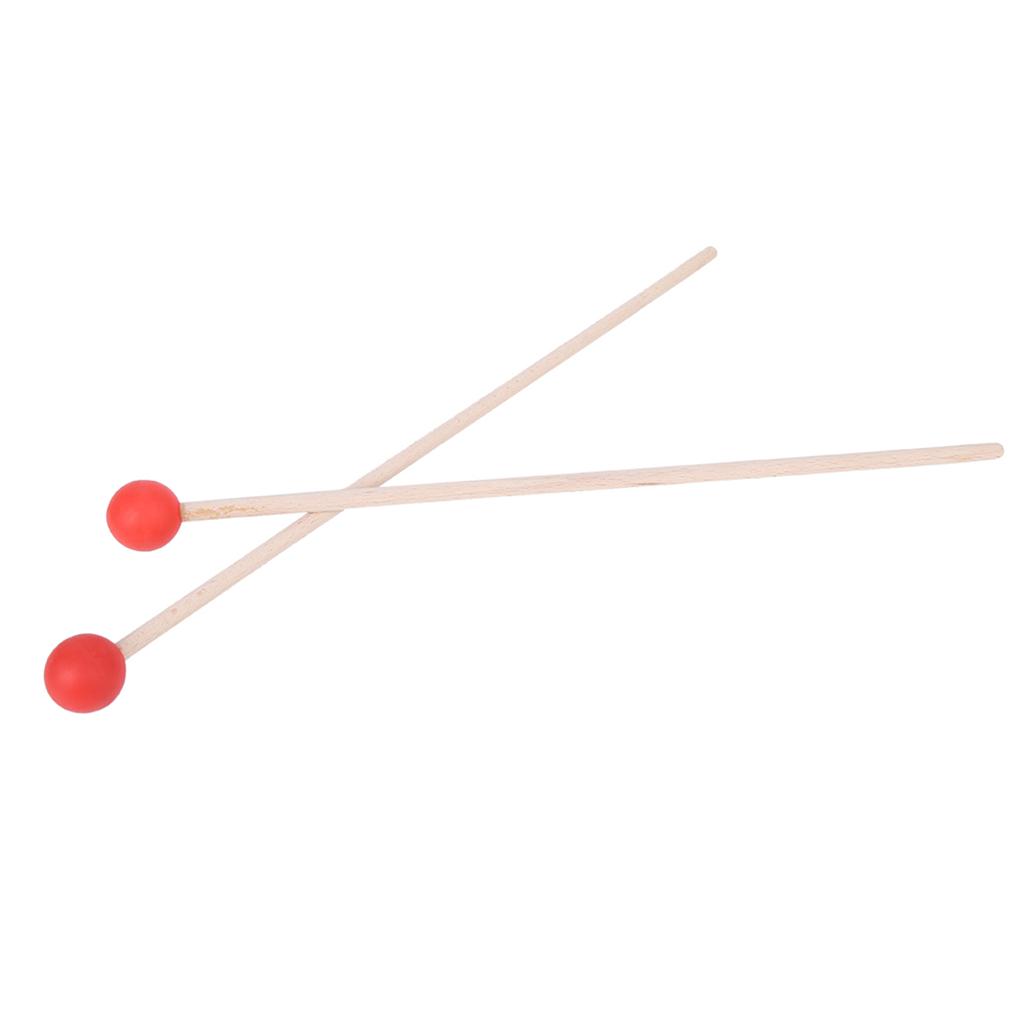 2Pcs Drum Mallet Hammer Musical Instrument Accessories for Xylophone   Timpani   Snare DrumsRed